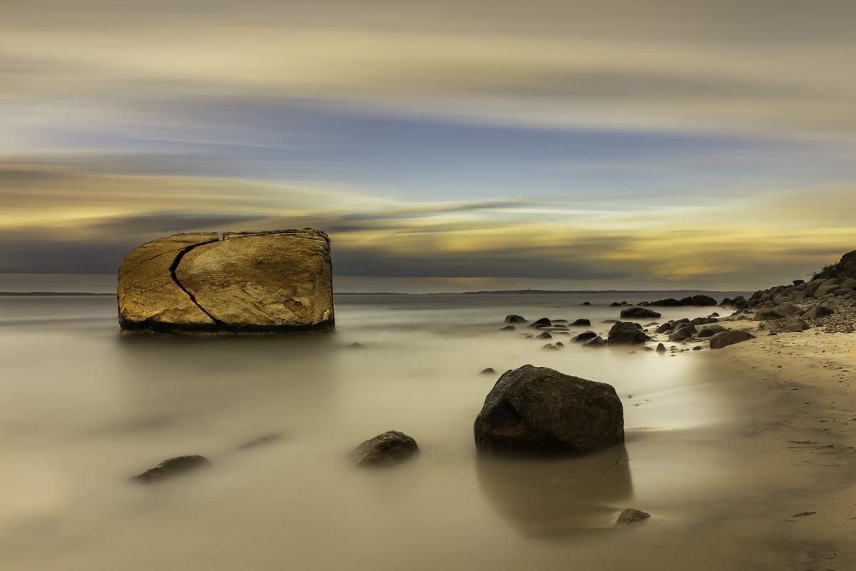 Split Rock at Lamberts Cove by Juleann VanBelle